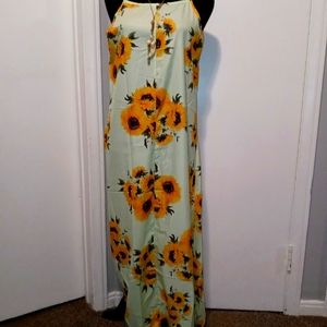 Sleep Wear - Silk Light Green & Sunflower - Size L